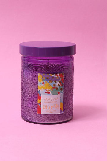 Purple Embossed Jar Candle
