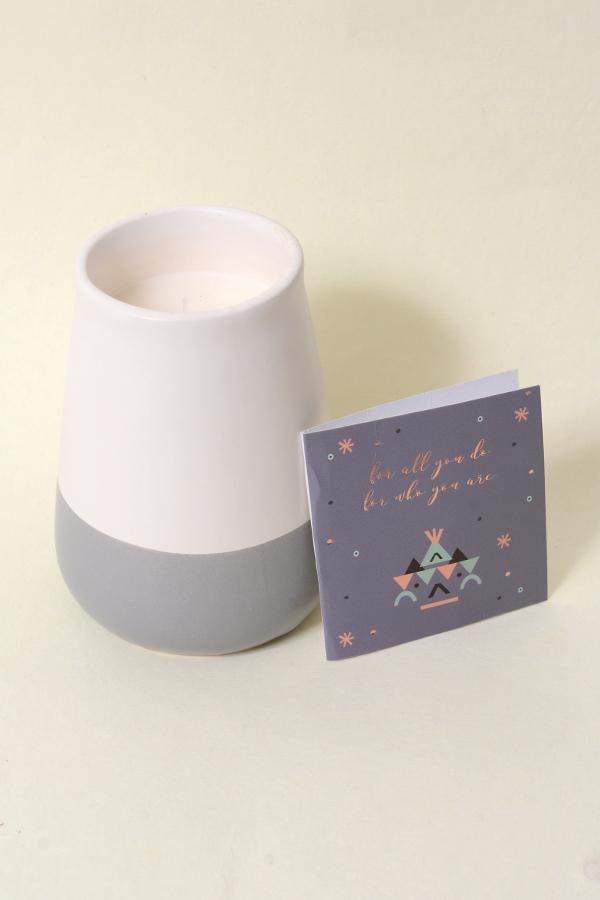 Grey Ceramic Scented Jar Candle