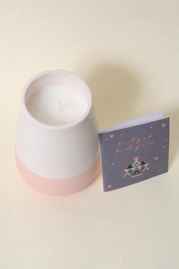 Pink Ceramic Jar Candle