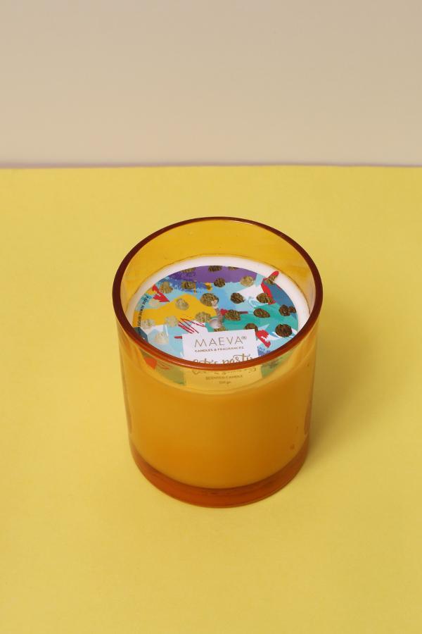 Yellow Glass Candle