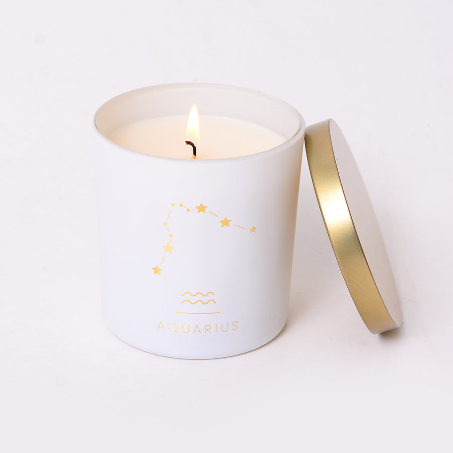 Aquarius Zodiac Candle - Set of 2