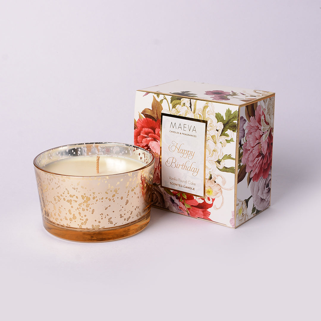 Birthday Mercury Effect Votive Candle | Vanilla Scented Candle Gift for Birthday | Birthday Candle with Vanilla Fragrant