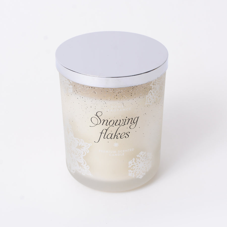 Silver Snowflake Candle