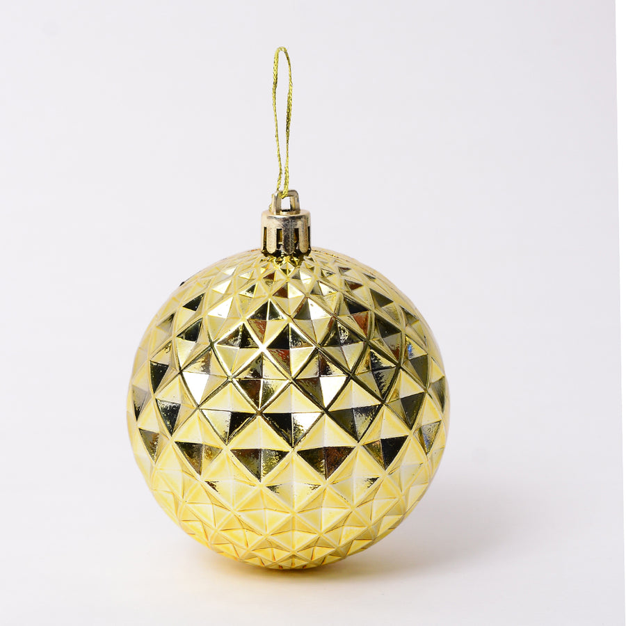 Golden Geometrical Bauble Decor - Set of 2