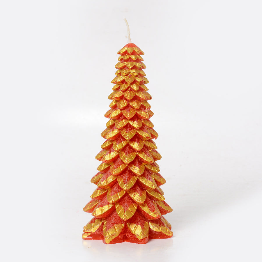 Red Christmas Tree Candle