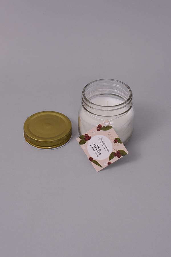 Red Berries Mason Jar Candle