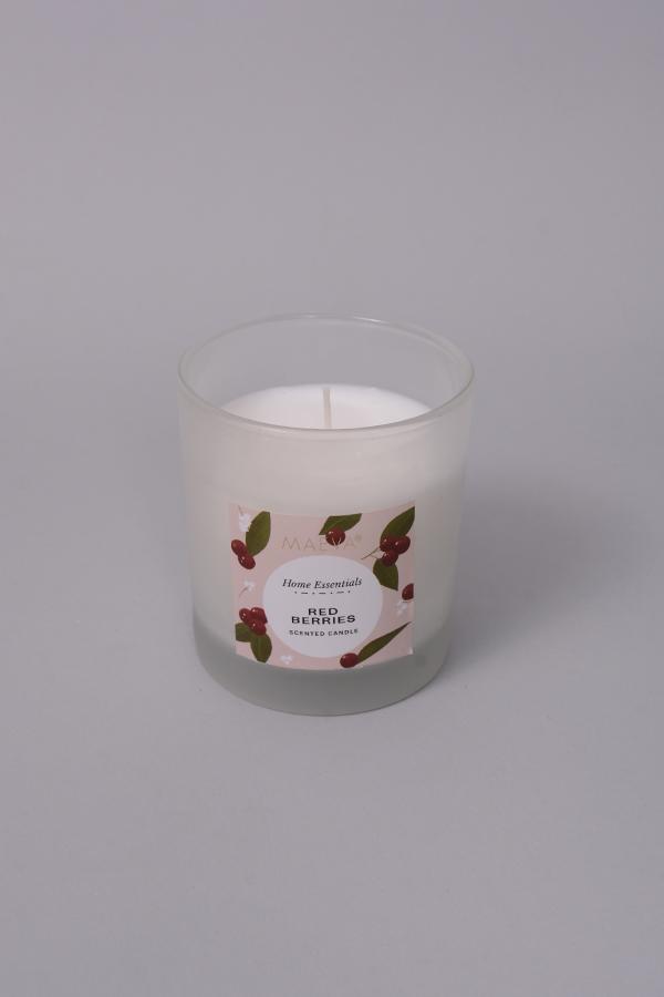 Red Berries Frosted Glass Candle