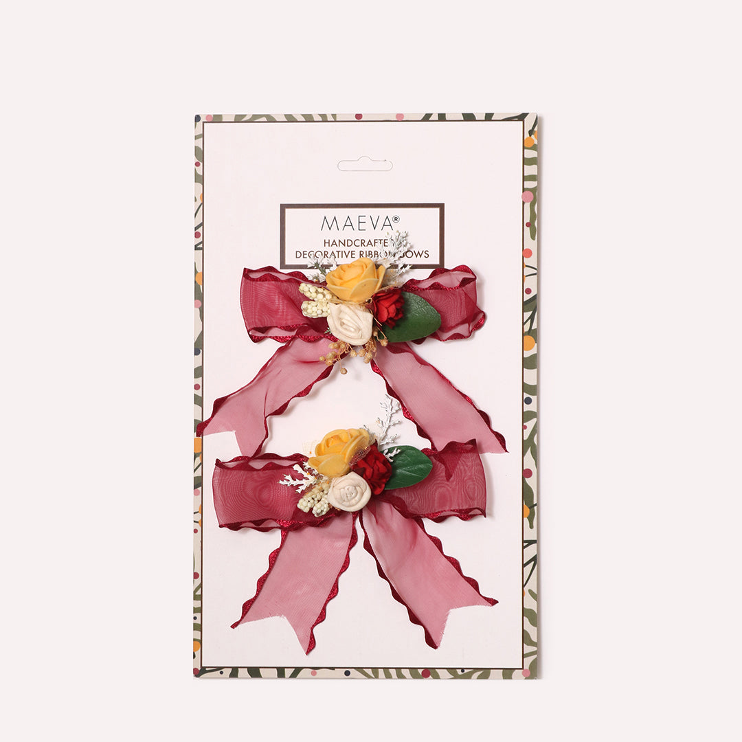 Red Floral Gift Embellishment to decor Gift Box | Red Floral Gift Wrap with Shola Rose