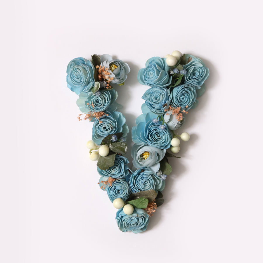 Blue Floral Alphabets