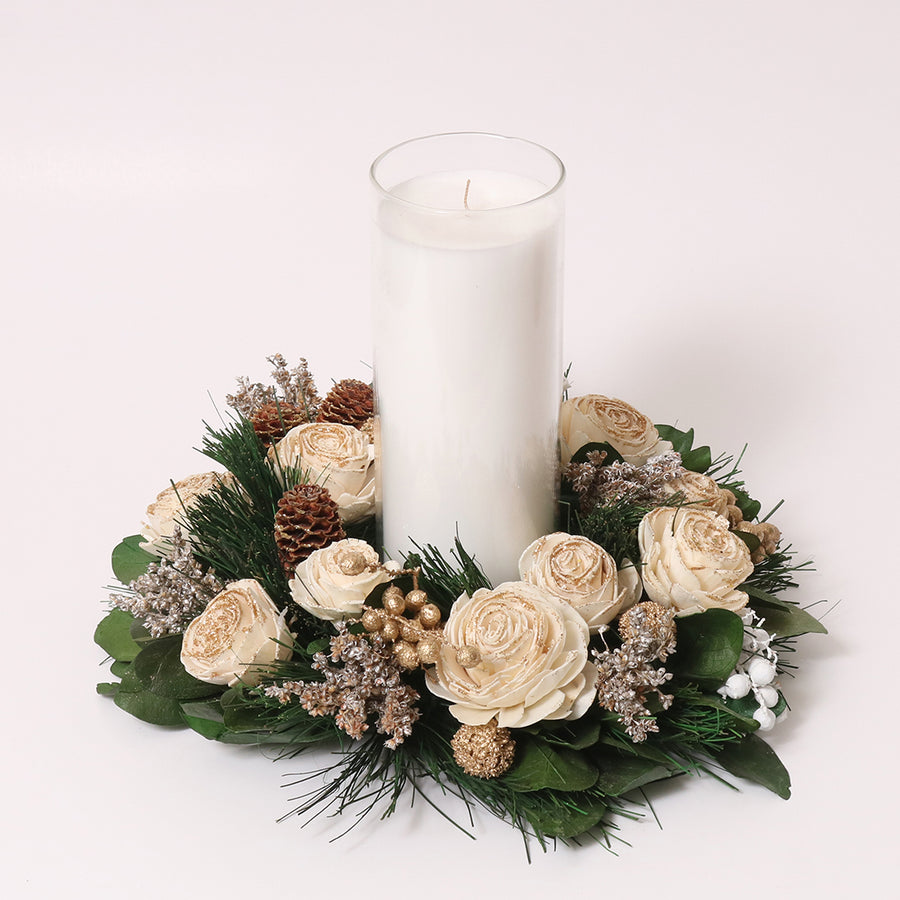 Beige & Gold Table Wreath