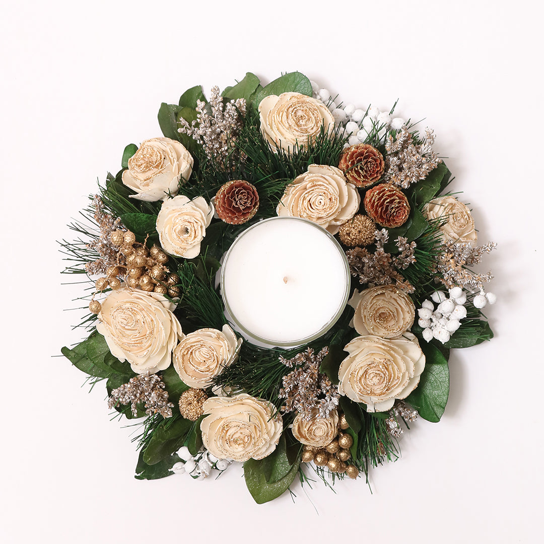 Beige & Gold Table Wreath