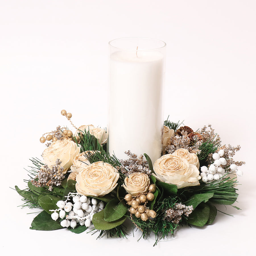 Beige & Gold Table Wreath