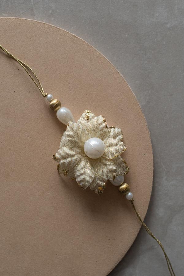 Beige Blossom Couple Rakhi